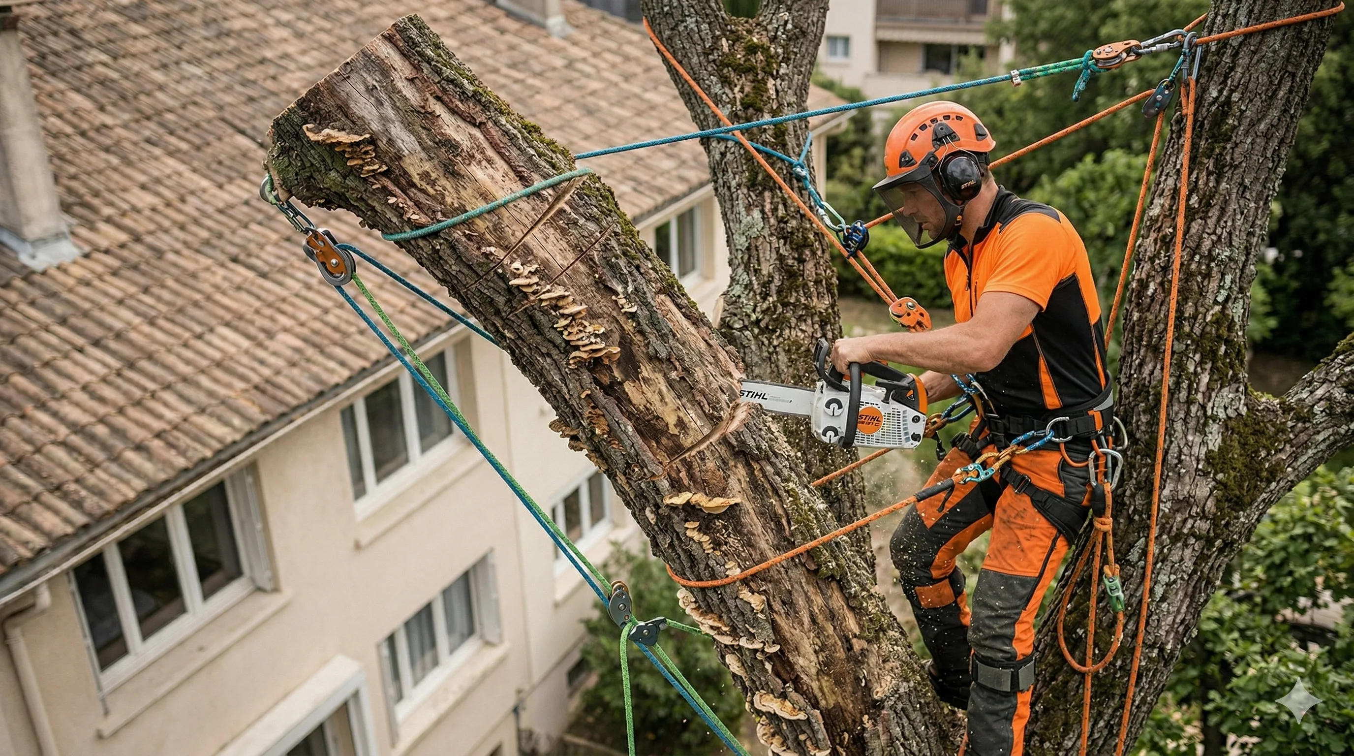 Abattage et démontage d'arbres dangereux dans les Alpes-Maritimes